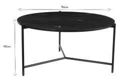 Shop Miliboo Mesa de centro redonda de mármol negro 90 cm diám. BUMCELLO
