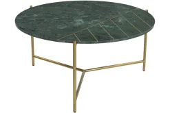 Hot Miliboo Mesa de centro redonda de diseño de mármol verde y latón 90 cm SILLON