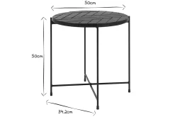Best Sale Miliboo Mesa de centro redonda de cerámica verde oscuro y metal negro D50 cm KOTTA
