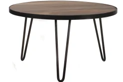 Cheap Miliboo Mesa de centro redonda diseño industrial 80x45 cm ATELIER