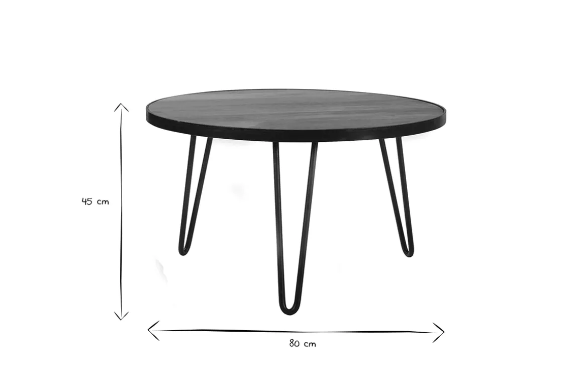 Cheap Miliboo Mesa de centro redonda diseño industrial 80x45 cm ATELIER