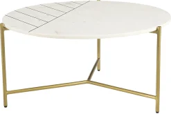 Flash Sale Miliboo Mesa de centro redonda en mármol blanco SILLON