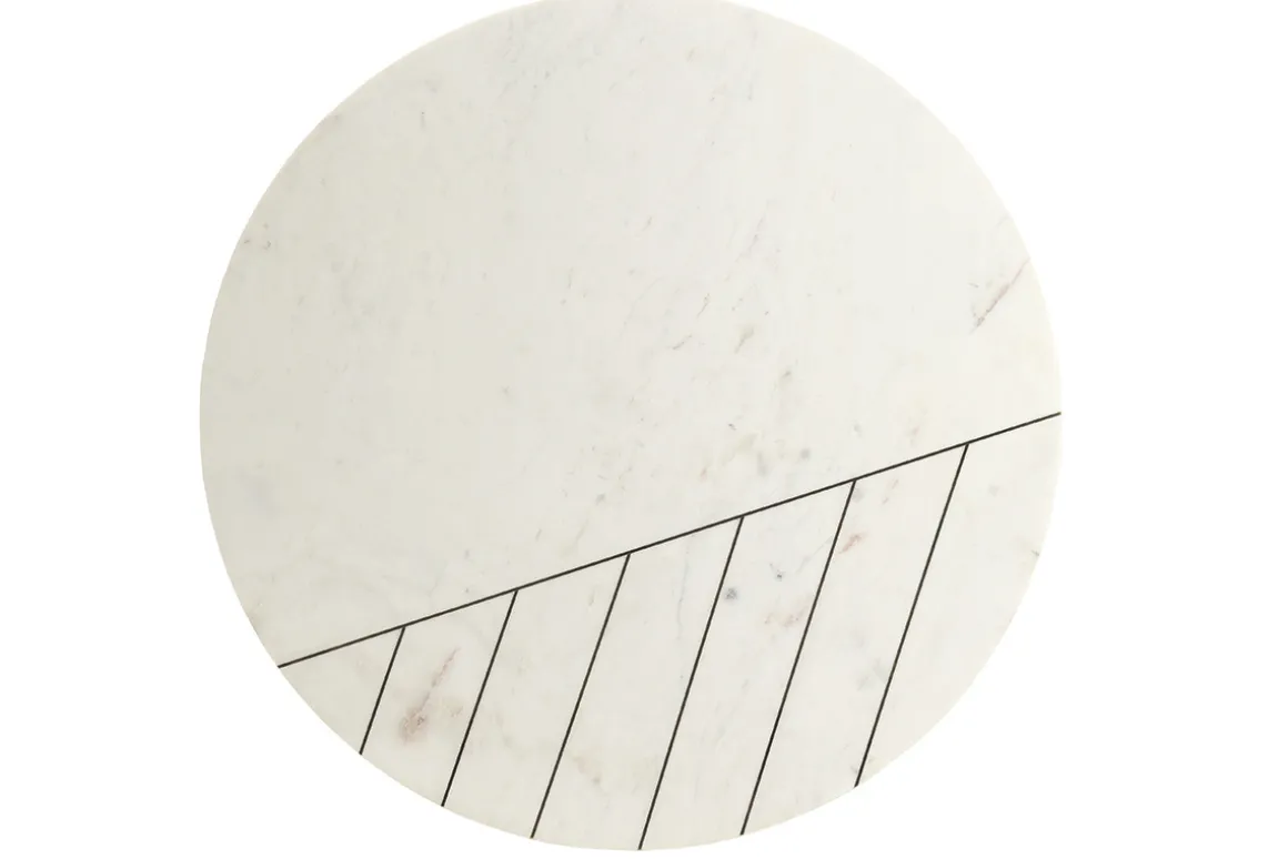 Flash Sale Miliboo Mesa de centro redonda en mármol blanco SILLON