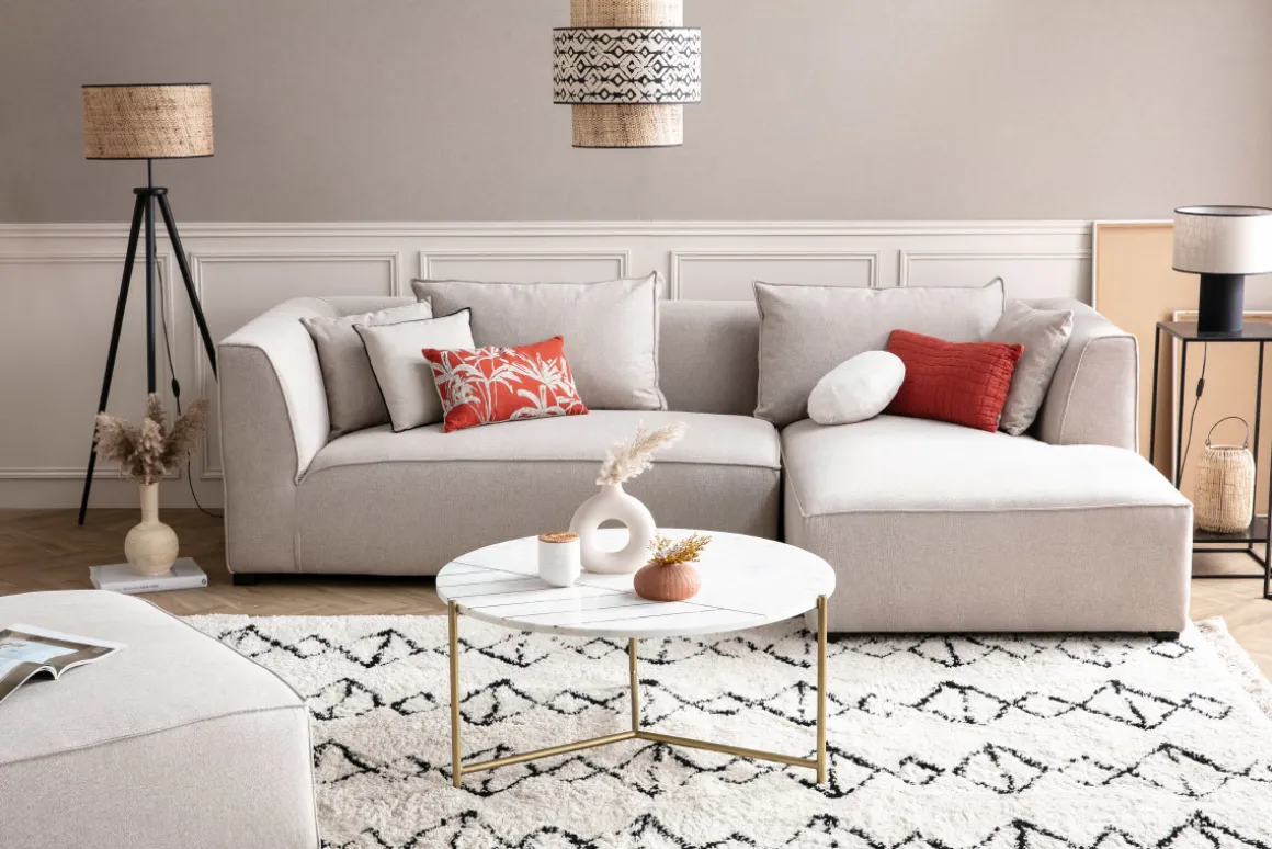Flash Sale Miliboo Mesa de centro redonda en mármol blanco SILLON