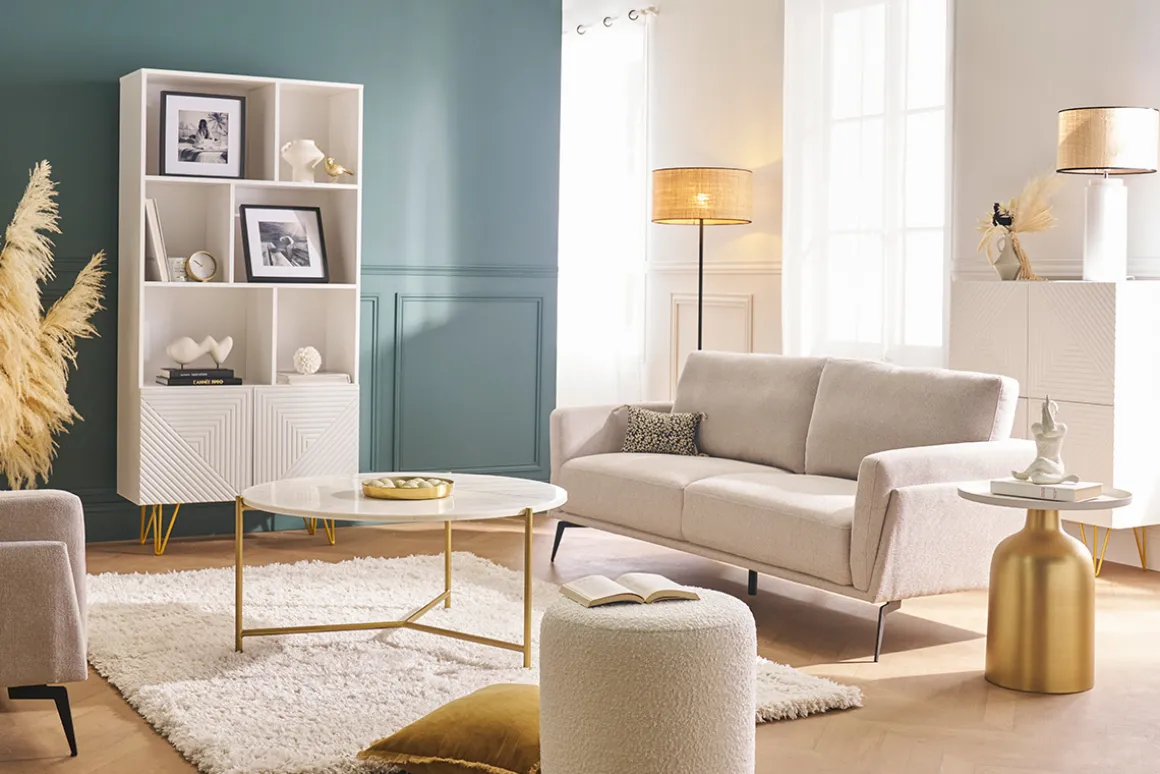 Flash Sale Miliboo Mesa de centro redonda en mármol blanco SILLON
