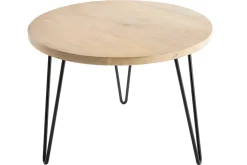 Shop Miliboo Mesa de centro redonda mango patas horquilla metal VIBES