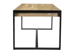 Hot Miliboo Mesa de comedor de madera de mango maciza y metal negro 175 cm BERGEN