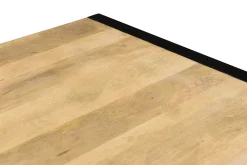 Hot Miliboo Mesa de comedor de madera de mango maciza y metal negro 175 cm BERGEN