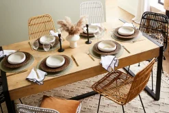 Hot Miliboo Mesa de comedor de madera de mango maciza y metal negro 175 cm BERGEN