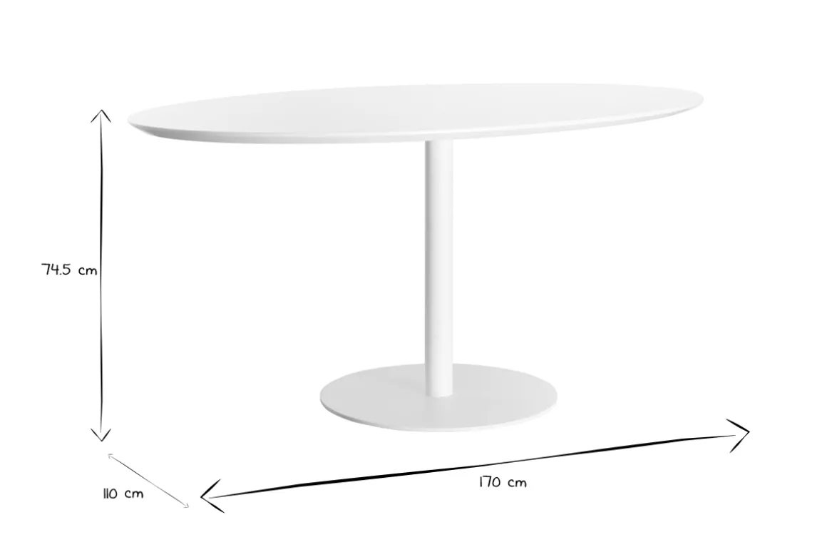 Shop Miliboo Mesa de comedor diseño blanco L170 HALIA