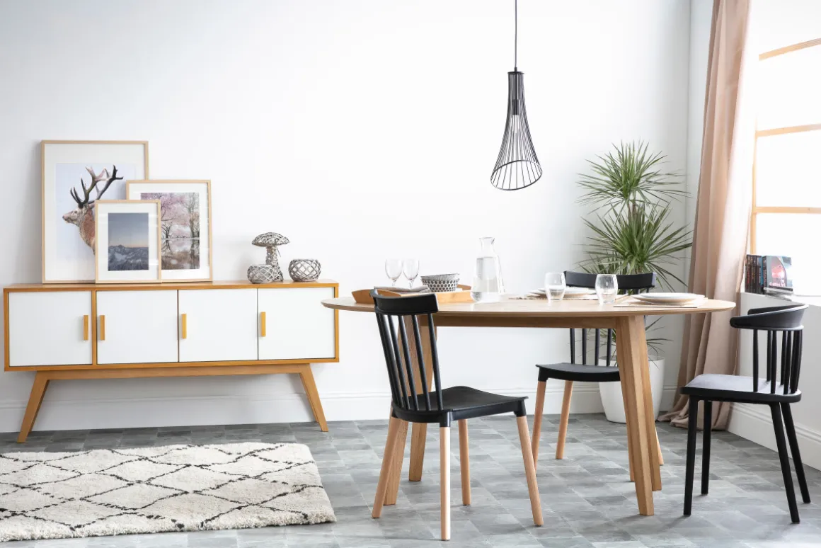 Sale Miliboo Mesa de comedor diseño escandinavo oval roble L160 MARIK