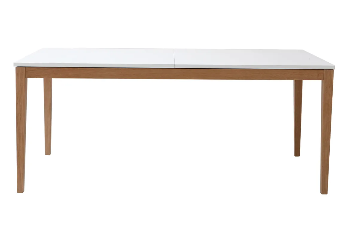 Sale Miliboo Mesa de comedor diseño extensible blanca patas madera L180-260 DELAH