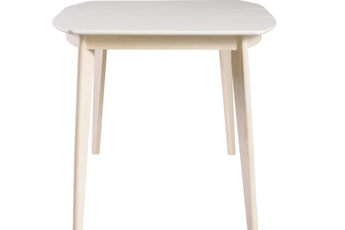 Outlet Miliboo Mesa de comedor diseño extensible blanca y madera clara L150-200 LEENA