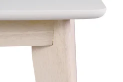 Outlet Miliboo Mesa de comedor diseño extensible blanca y madera clara L150-200 LEENA