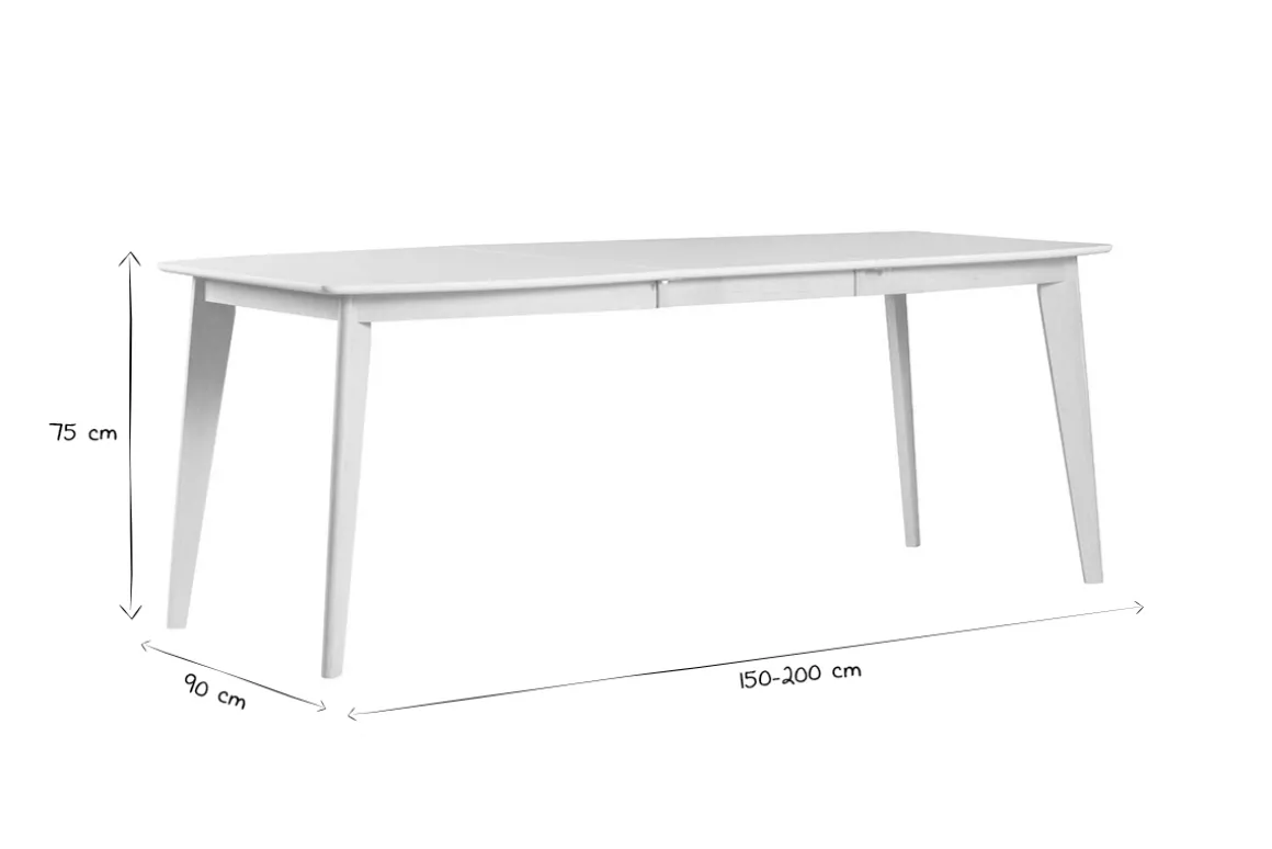 Outlet Miliboo Mesa de comedor diseño extensible blanca y madera clara L150-200 LEENA
