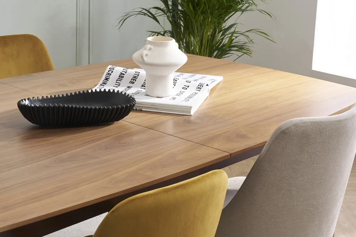 Cheap Miliboo Mesa de comedor diseño extensible nogal L180-230 FIFTIES