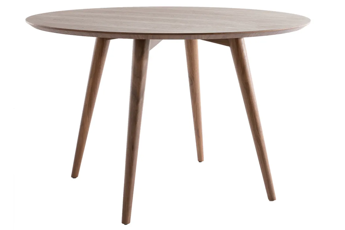 Flash Sale Miliboo Mesa de comedor diseño redondo nogal D120 LIVIA