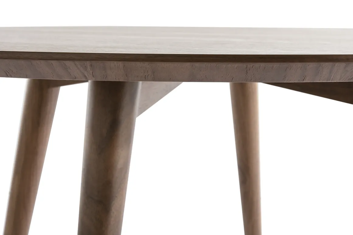 Flash Sale Miliboo Mesa de comedor diseño redondo nogal D120 LIVIA