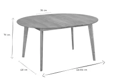 Flash Sale Miliboo Mesa de comedor diseño redonda extensible roble L120-150 LEENA