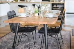Cheap Miliboo Mesa de comedor en acacia y metal L175 EDGE
