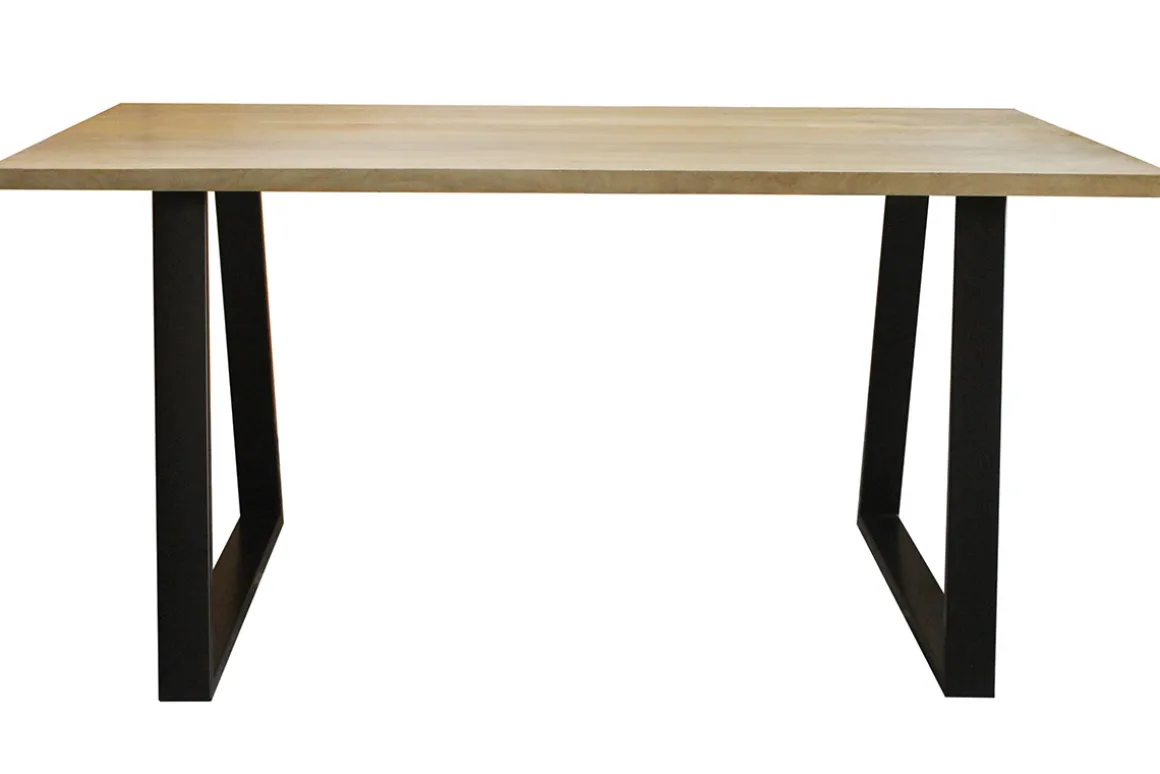 Fashion Miliboo Mesa de comedor en mango y metal negro L160 cm VIJAY