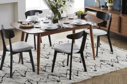 Discount Miliboo Mesa de comedor extensible en nogal natural L130-160 cm NORDECO