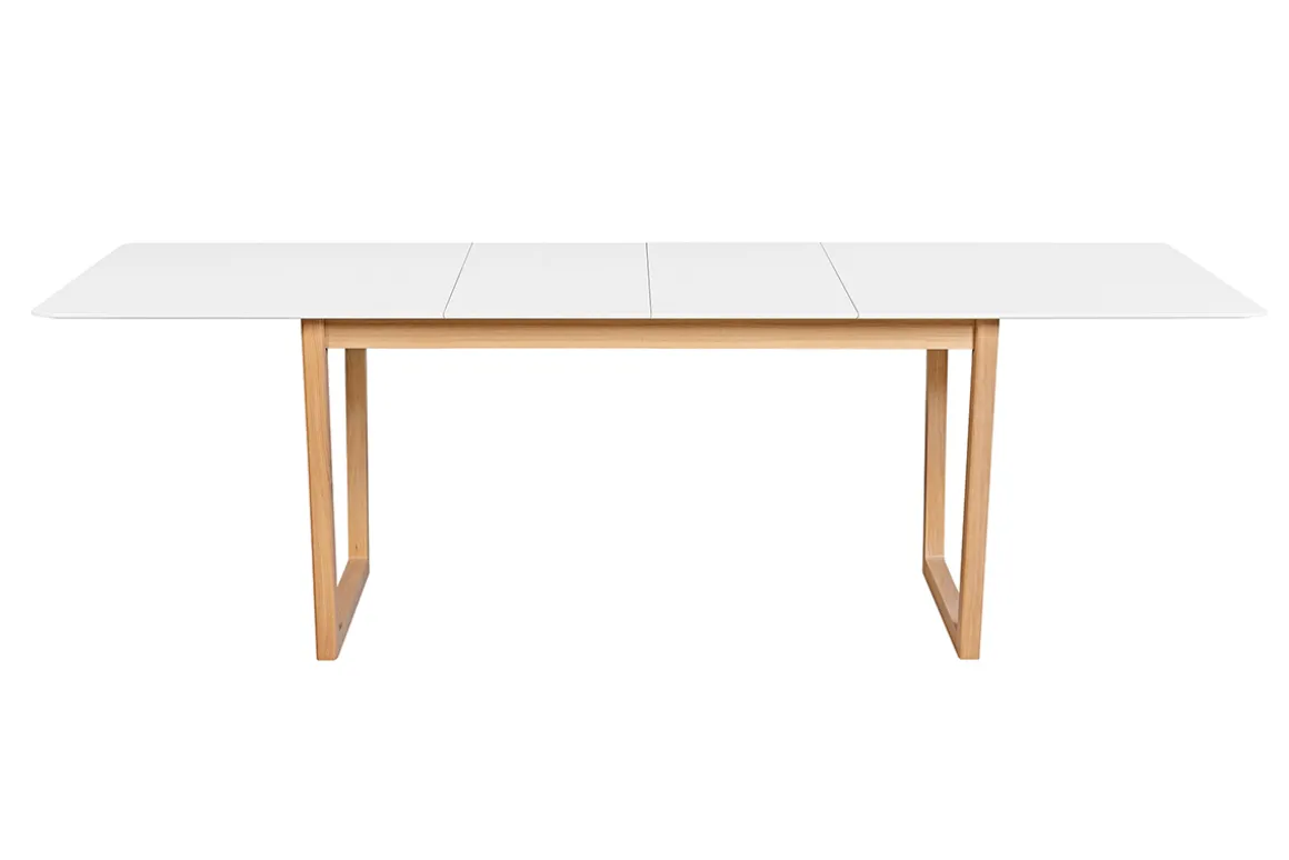 Sale Miliboo Mesa de comedor extensible madera clara y blanco L160-240 cm LAHO
