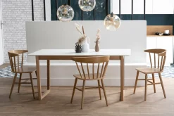 Sale Miliboo Mesa de comedor extensible madera clara y blanco L160-240 cm LAHO