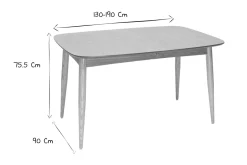 Flash Sale Miliboo Mesa de comedor extensible fresno L130-190 NORDECO