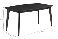 Shop Miliboo Mesa de comedor extensible nórdica nogal L150-200 LEENA