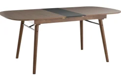 Clearance Miliboo Mesa de comedor extensible nogal L150-180 cm SHELDON