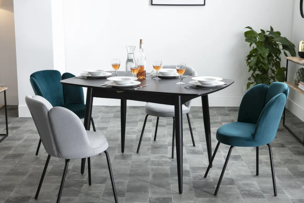 Cheap Miliboo Mesa de comedor extensible madera negra L130-160 cm NORDECO
