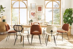Sale Miliboo Mesa de comedor extensible chapado roble L160-240 cm LAHO