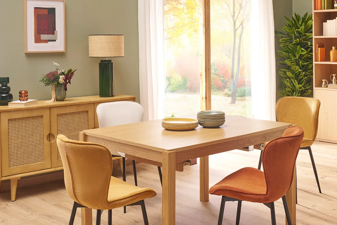 Discount Miliboo Mesa de comedor extensible acabado roble L125-238 cm AGALI
