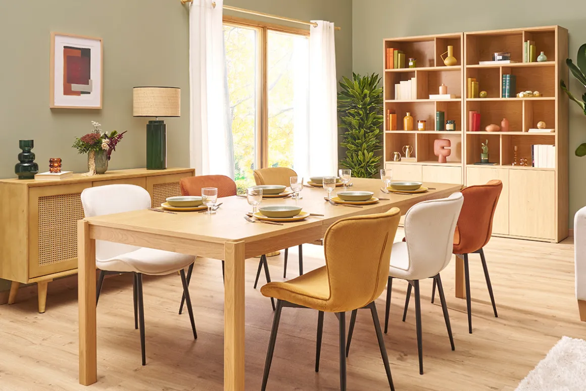 Discount Miliboo Mesa de comedor extensible acabado roble L125-238 cm AGALI