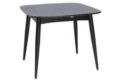 Outlet Miliboo Mesa de comedor extensible negra L90-130 cm NORDECO