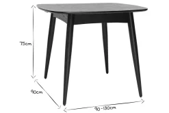 Outlet Miliboo Mesa de comedor extensible negra L90-130 cm NORDECO