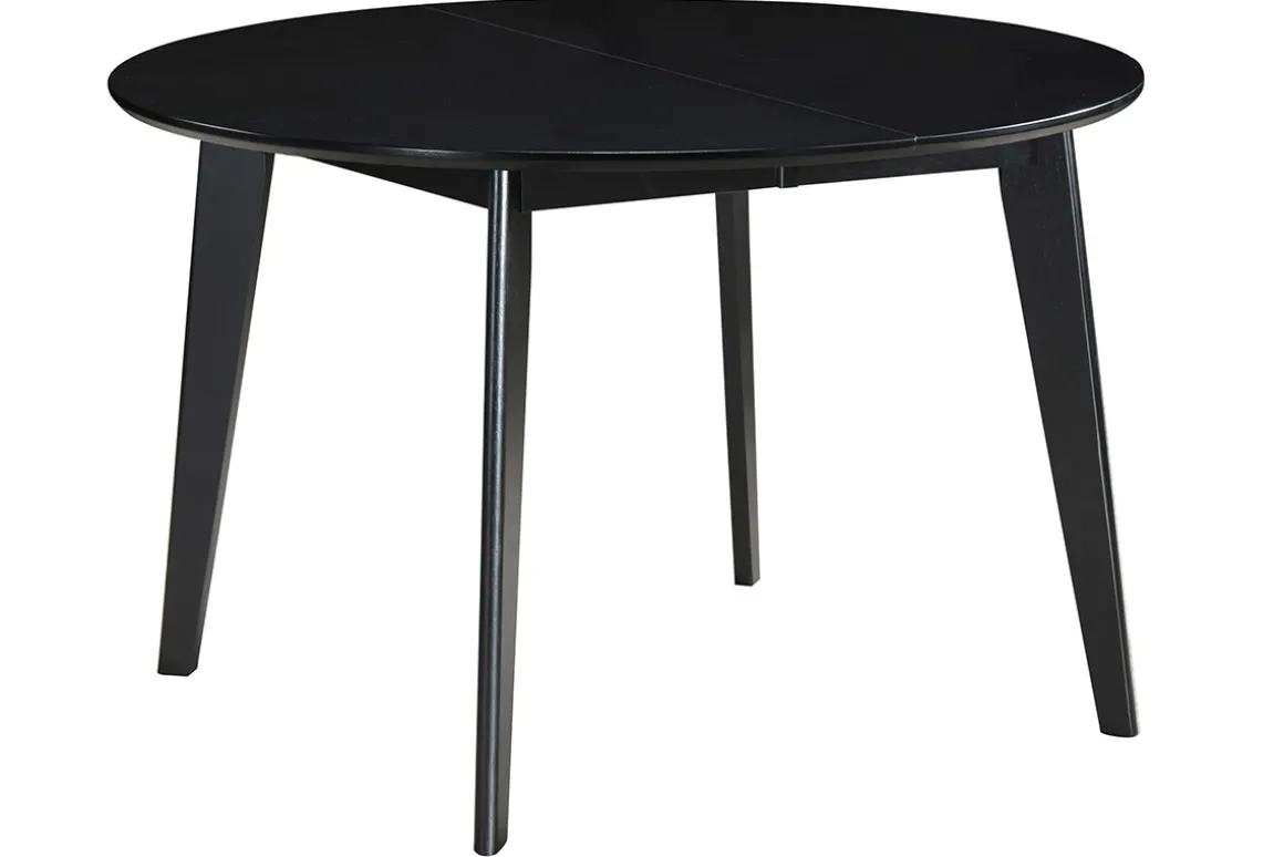 Cheap Miliboo Mesa de comedor extensible redonda negra L120-150 cm LEENA