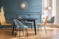 Cheap Miliboo Mesa de comedor extensible redonda negra L120-150 cm LEENA