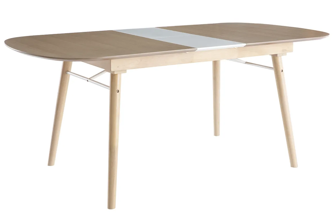Discount Miliboo Mesa de comedor extensible en madera clara L150-180 cm SHELDON
