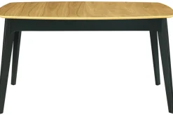 Online Miliboo Mesa de comedor extensible madera y negro L140-180 cm MEENA