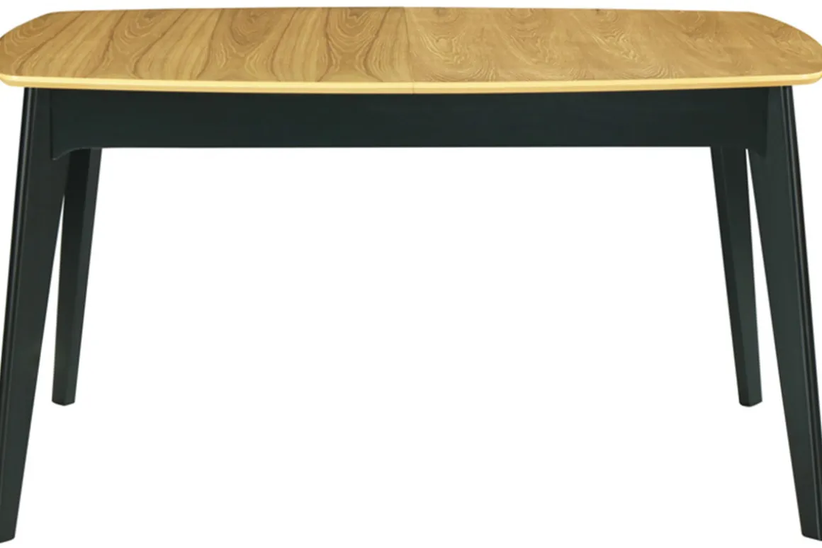 Online Miliboo Mesa de comedor extensible madera y negro L140-180 cm MEENA
