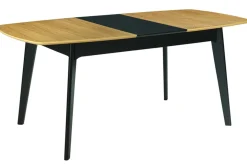 Online Miliboo Mesa de comedor extensible madera y negro L140-180 cm MEENA