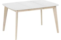 Sale Miliboo Mesa de comedor extensible nórdica blanca y madera L90-130 LEENA