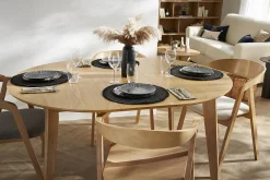 Store Miliboo Mesa de comedor extensible diseño roble L150-200 MARIK