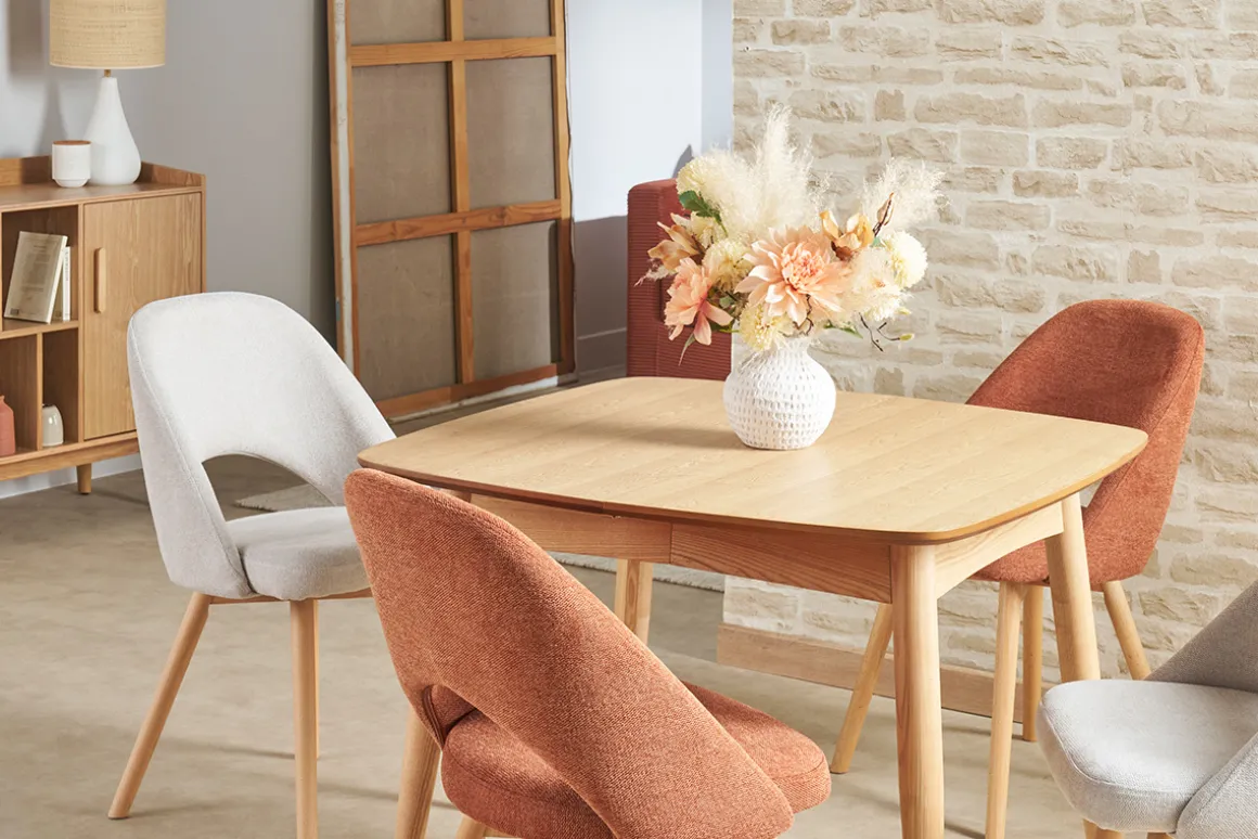 Sale Miliboo Mesa de comedor extensible fresno natural L90-130 cm NORDECO