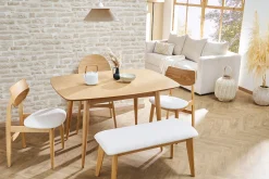 Sale Miliboo Mesa de comedor extensible fresno natural L90-130 cm NORDECO