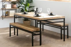 Best Miliboo Mesa de comedor industrial mango bruto y metal L160 YPSTER
