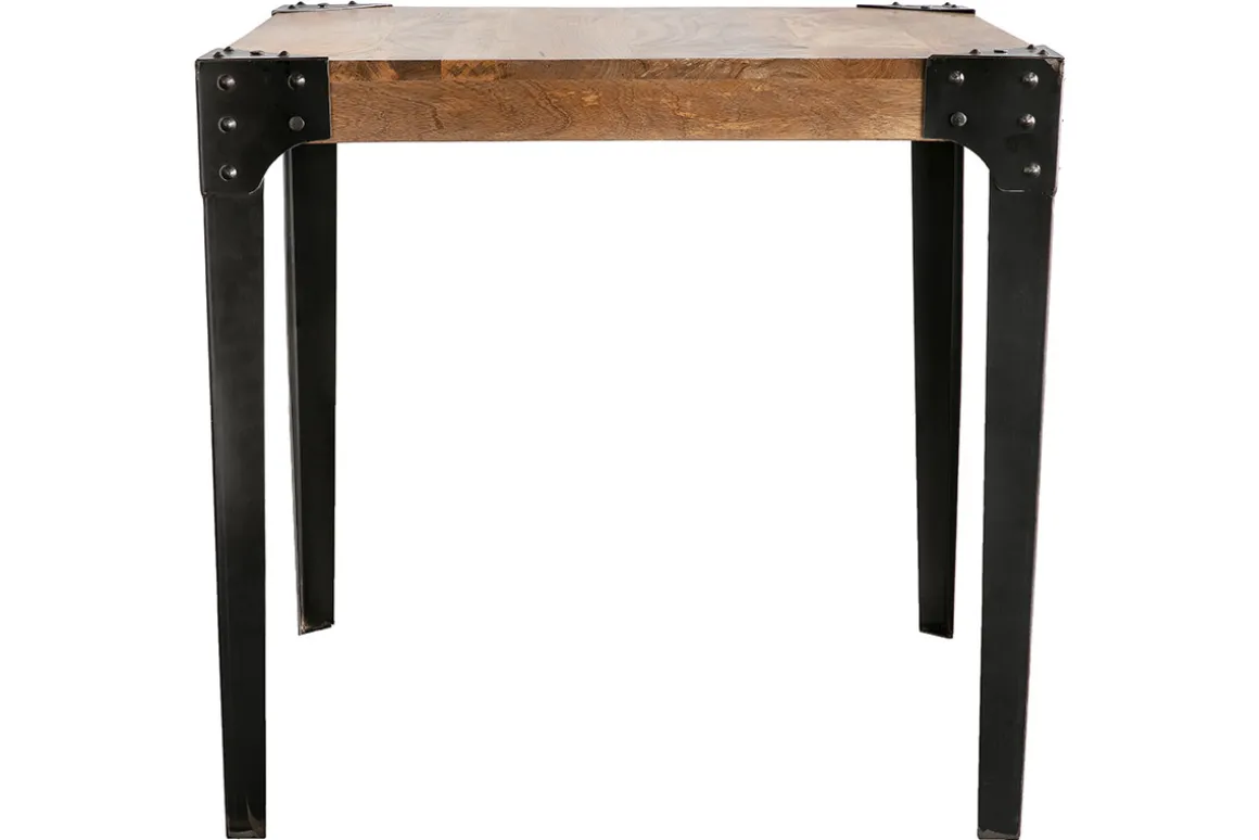 Cheap Miliboo Mesa de comedor industrial acero y madera L80 MADISON