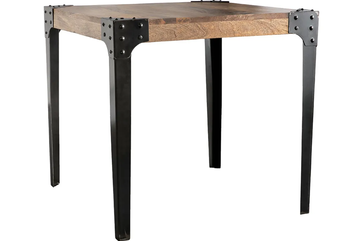Cheap Miliboo Mesa de comedor industrial acero y madera L80 MADISON